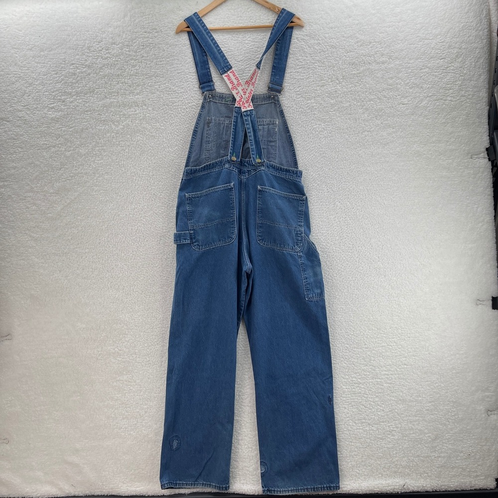 Vintage Pointer Brand Bib Overalls Mens 36x32* Blue Denim USA Made Work Low Back